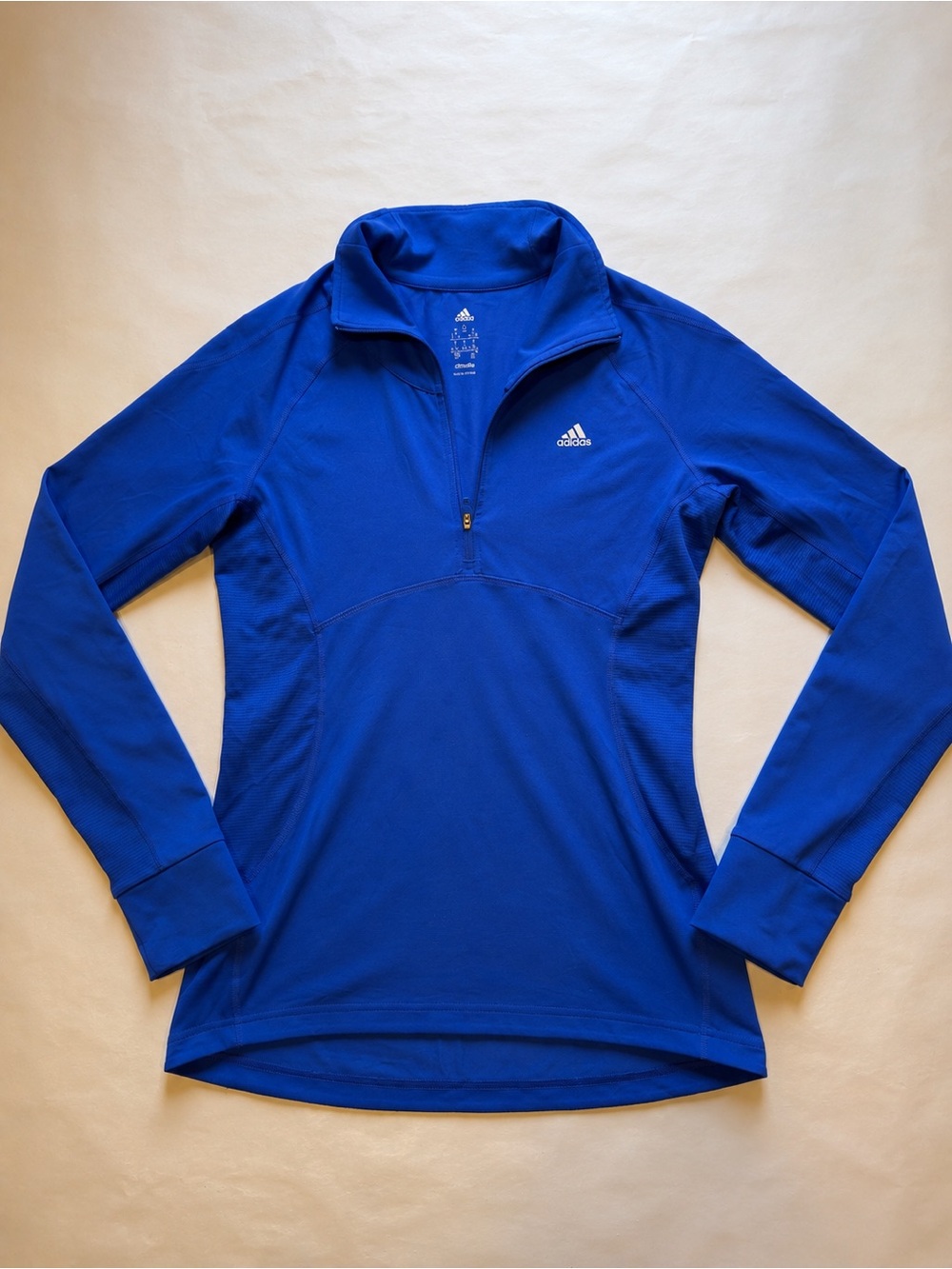 Women's Adidas Athletic 1/4 Zip-up Jacket - Blue - Small